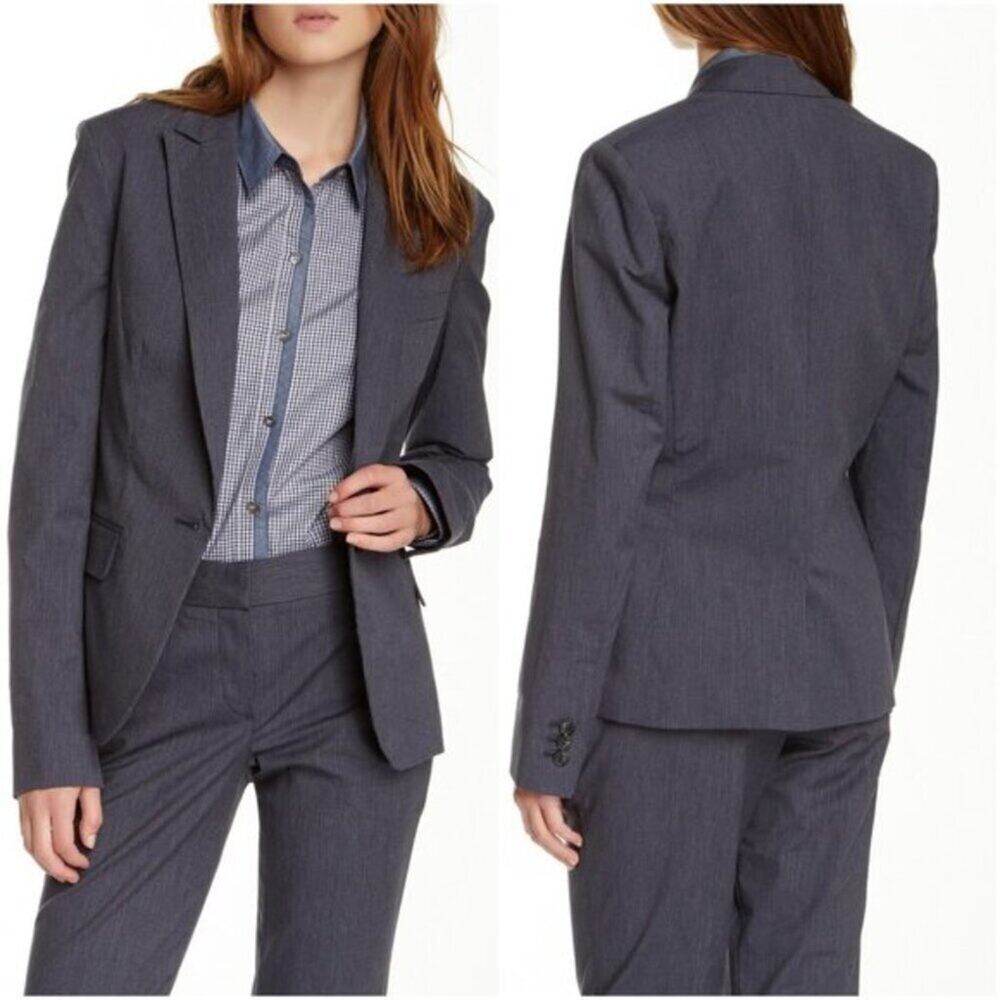 Ann Taylor Dark Gray Business Style Suit Jacket Sz 6 EUC